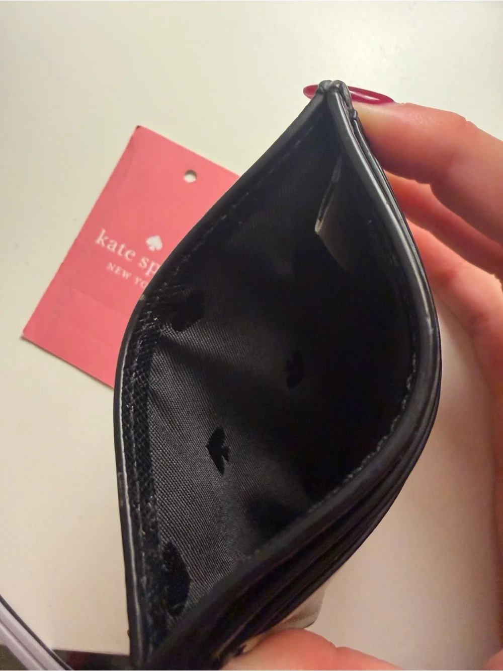 kate spade Two-Tone Black and Cream Card Slot Holder